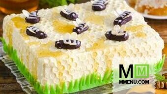 Орехово-медовый торт "Пчелка"