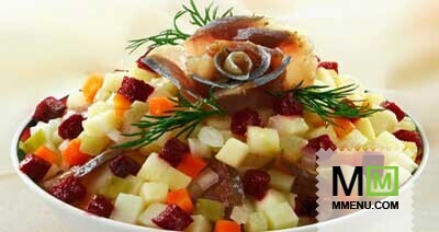 Винегрет с яблоками и сельдью Винегрет с яблоками и сельдью