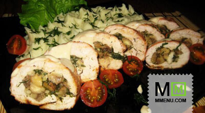 Рулет куриный с грибами Рулет куриный с грибами