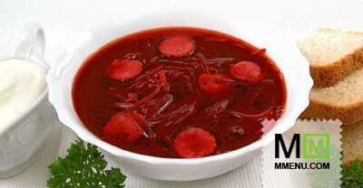 Свекольник с колбасками Свекольник с колбасками