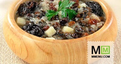 Суп грибной с черносливом и изюмом Суп грибной с черносливом и изюмом