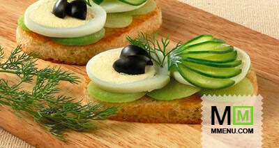 Овощная закуска на хлебе Овощная закуска на хлебе
