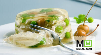 Заливное из курицы с фруктами Заливное из курицы с фруктами