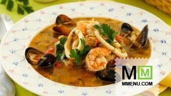 Острый суп с морепродуктами Острый суп с морепродуктами