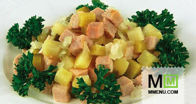 Салат мясной с картофелем