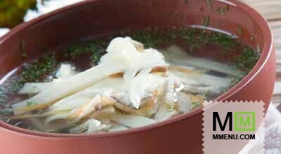 Суп-лапша домашняя с курицей и грибами Суп-лапша домашняя с курицей и грибами