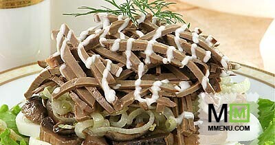 Салат из печени и грибов Салат из печени и грибов