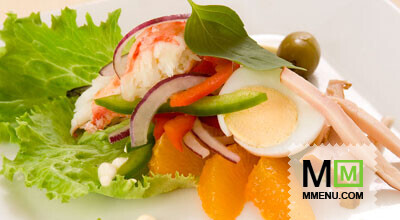 Салат с моллюсками и мандаринами Салат с моллюсками и мандаринами