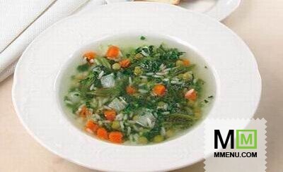 Бульон с овощами и рисом Бульон с овощами и рисом