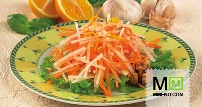Салат из моркови с грецкими орехами