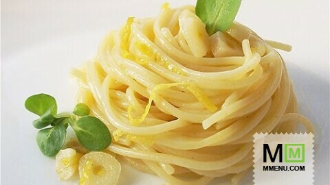 Спагетти с лимонным соусом (без сметаны и сыра)