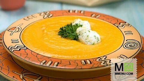 Тыквенный суп-пюре с рисовыми клецками