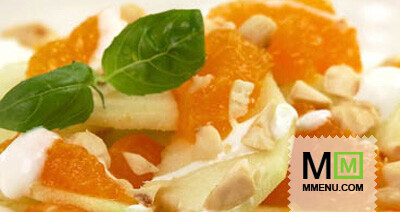 Мандариновый салат с орехами Мандариновый салат с орехами