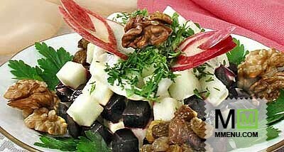 Салат из свеклы с грецкими орехами