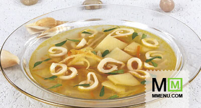 Суп картофельный с кальмарами Суп картофельный с кальмарами