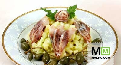 Салат картофельный с сельдью Салат картофельный с сельдью