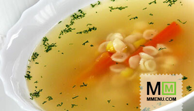 Суп куриный с ракушками Суп куриный с ракушками