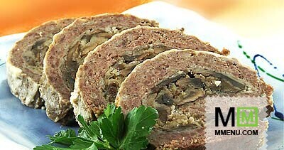 Мясной рулет с грибами Мясной рулет с грибами