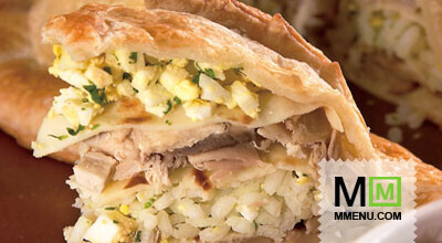 Пирог из курицы с рисом и грибами Пирог из курицы с рисом и грибами