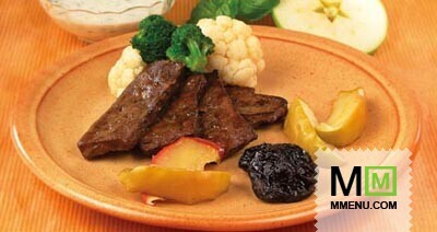 Горячая закуска из печени с фруктами Горячая закуска из печени с фруктами