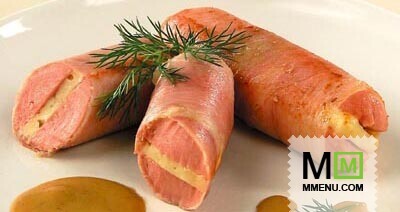 Сосиски, фаршированные сыром Сосиски, фаршированные сыром