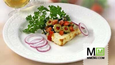 Брынза с оливками и помидорами Брынза с оливками и помидорами