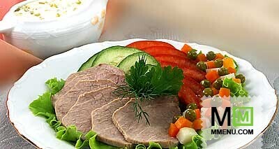 Мясо отварное с гарниром Мясо отварное с гарниром