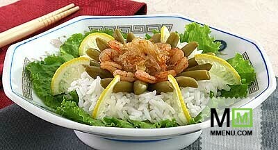 Салат рисовый с креветками