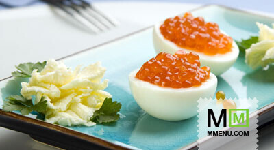 Яйца, фаршированные красной икрой Яйца, фаршированные красной икрой
