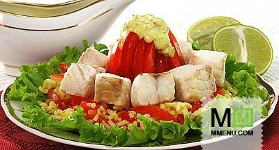 Рыбный салат с рисом и шафраном