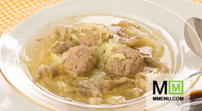 Cуп с грибами и мясными тефтелями Cуп с грибами и мясными тефтелями