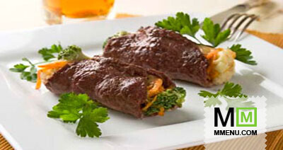 Мясо, фаршированное овощами Мясо, фаршированное овощами