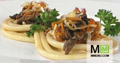 Макароны с куриными потрошками Макароны с куриными потрошками