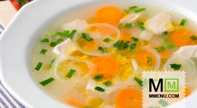 Куриный суп с рисом и овощами Куриный суп с рисом и овощами