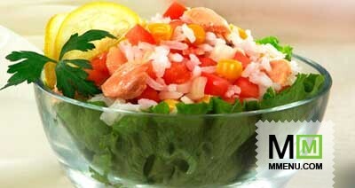 Салат рисовый с рыбными консервами Салат рисовый с рыбными консервами