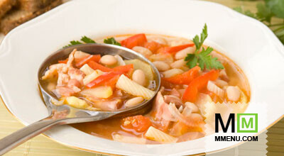 Овощной суп с макаронами и фасолью Овощной суп с макаронами и фасолью