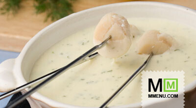 Фондю с укропом и гребешками Фондю с укропом и гребешками