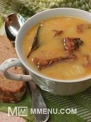 Приготовление блюда по рецепту - Гороховый суп с копчёными рёбрышками. Шаг 14