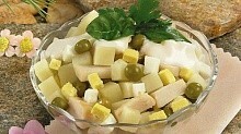 Рецепт - Салат из гребешков с овощами