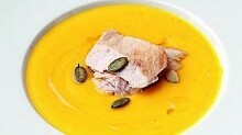 Рецепт - Тыквенный суп с цесаркой