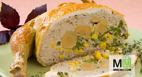 Галантин из курицы с шампиньонами Галантин из курицы с шампиньонами