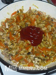 Приготовление блюда по рецепту - Чечевица с грибами и овощами. Шаг 11