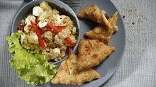 Рецепт - Теплый салат с фруктами, булгуром и лепешкой (2)