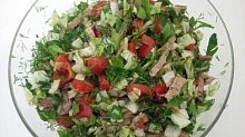 Рецепт - салат "Мясное чудо"