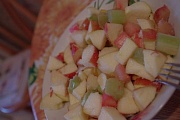 Приготовление блюда по рецепту - Пирог с рабарбаром и яблоками . Шаг 3