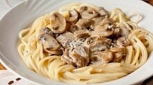 Рецепт - Спагетти со сливочно-грибным соусом