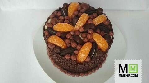 Шоколадный торт с мандариновым кремом