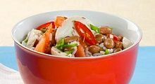Рецепт - Салат из цыпленка с рисом и фасолью