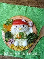 Приготовление блюда по рецепту - Рис с овощами "Котик". Шаг 3