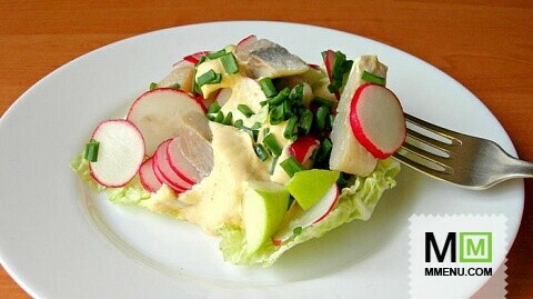Салат «Норвежский» с сельдью, вкусный салат за 5 минут!